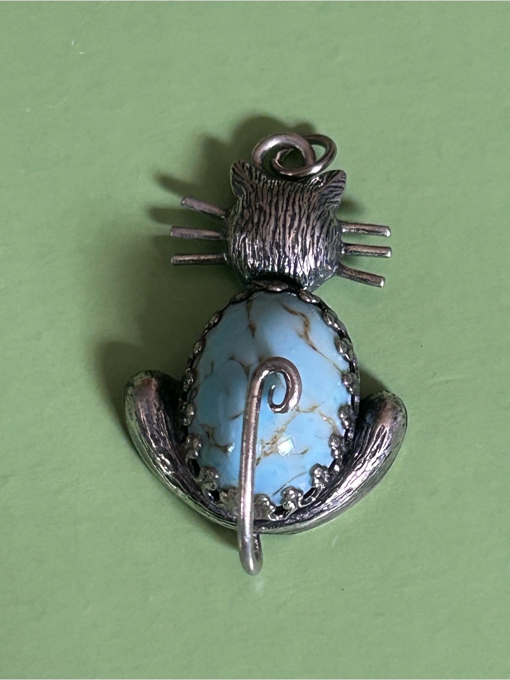 Danecraft Sterling silver Turquoise cat pendent